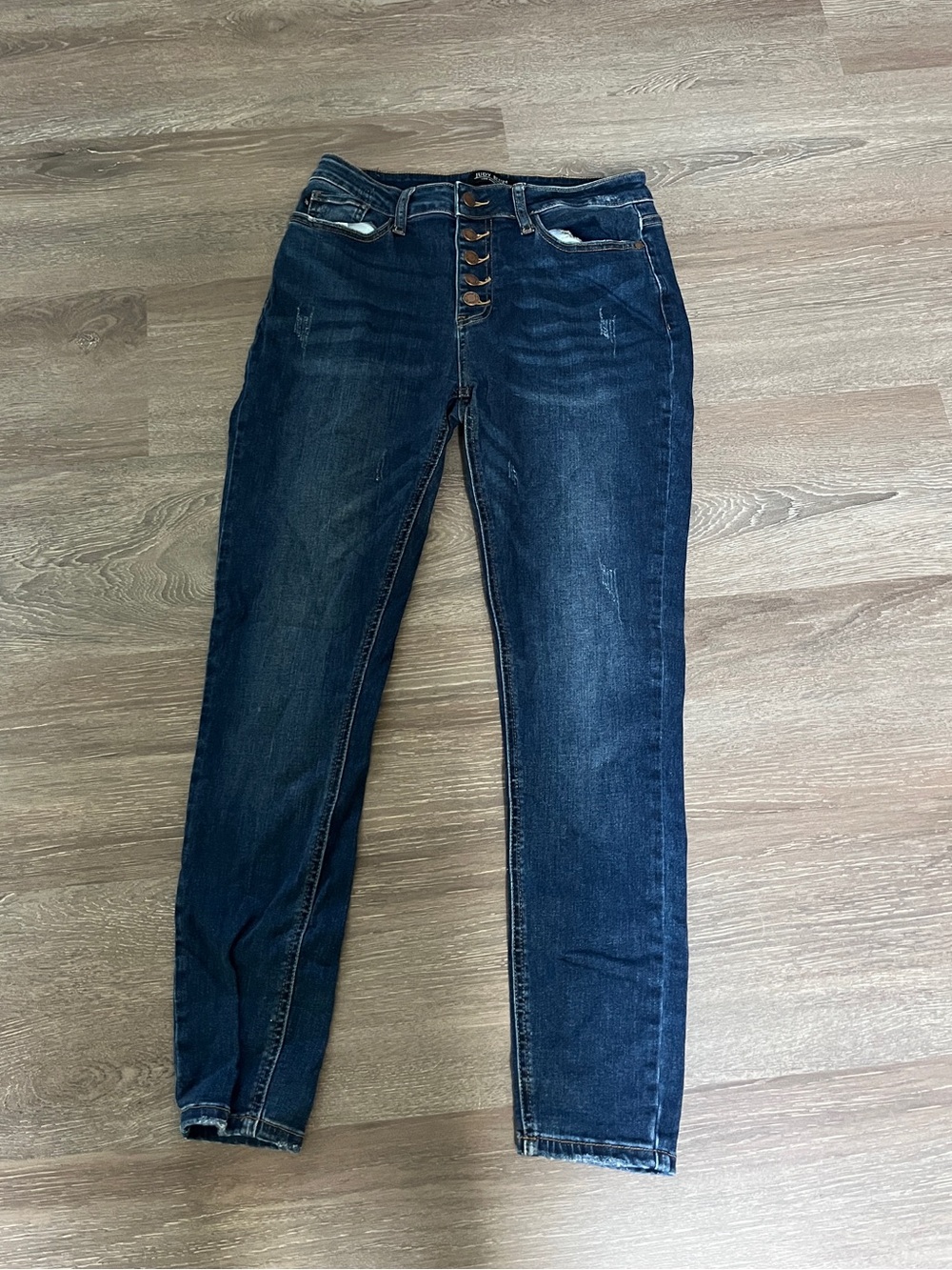 Judy Blue Dark Wash Button-Fly Skinny Jeans size 9
